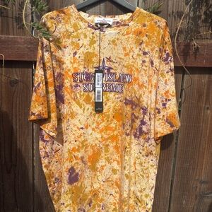 Stone Island X Supreme Orange and Purple Tie-Dye Tee